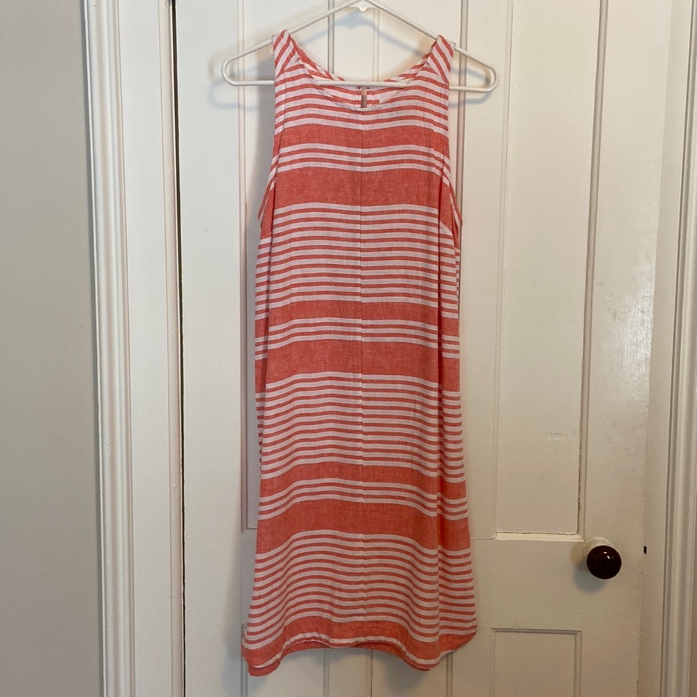 Old Navy orange and white striped sundress/beach coverup